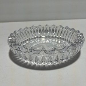 Ashtray Cut Lead Crystal Trinket Dish Cigar Cigarette 6.5" Vintage Collectible